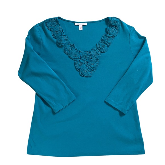 JM COLLECTION GREEN SWEATER SIZE LARGE - Picture 2 of 9